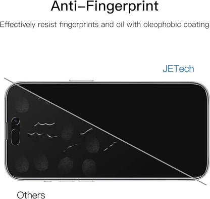 JETech Privacy Full Coverage Screen Protector for iPhone 14 Pro 6.1-Inch with Camera Lens Protector, Anti-Spy Tempered Glass Film, 2-Pack Each