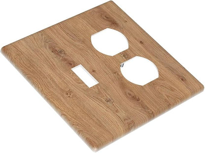 Wallplates Vintage Rustic Wood Color Brown Wood Grain 1 Toggle 1 Duplex Switch Plate Electrical GFCI Faceplate Decorative Light Switch Covers for Farmhouse Cabin Decor