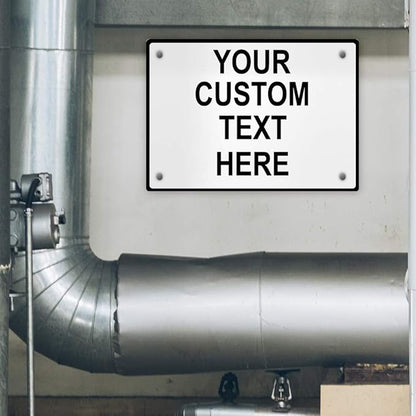 Aluminum Weatherproof Metal Sign Multiple Sizes Custom Personalized Text Here White Black Traffic Regulation Horizontal Street Signs 14x10Inches