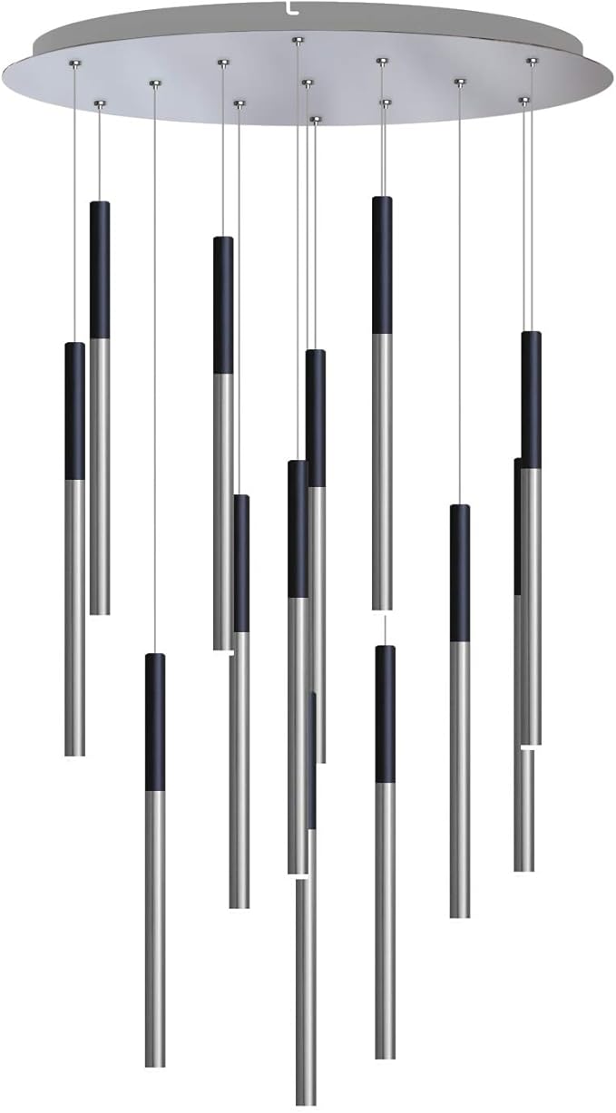 ALTAIR 13 Mini Pendant Lighting Black-Nickel - LED Hanging Light Fixture for Kitchen Island, Bar, Foyer - Cluster Pendants - Dimmable, Adjustable Wire, Lamp Bulb Included