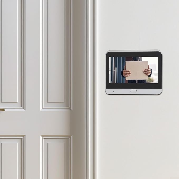 Smart -Video Doorbell Camera,Digital Door Peephole Camera with 4.3 Inch Color LCD,1080P Wide Angle Lens,PIR Motion Sensor,Wireless 2.4G Connectivity,-Night Vision,Rechargeable 5000mAh Battery