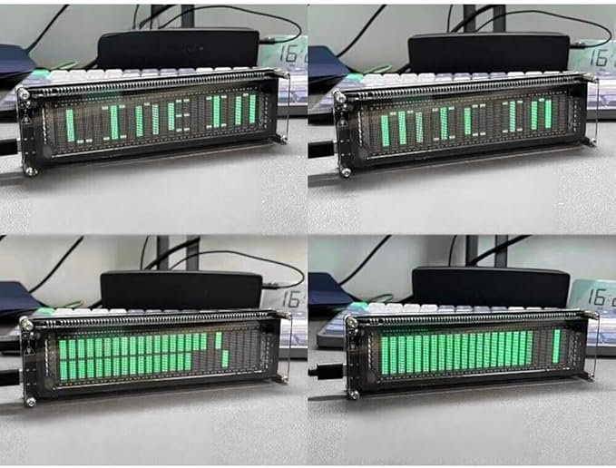 AK2515 Pro Audio Spectrum Analyzer with VFD Display, MIC Input & Advanced AGC, Adjustable Gain, Type-C Power,Precise Sound Level Meter for Musicians and Audio Enthusiasts