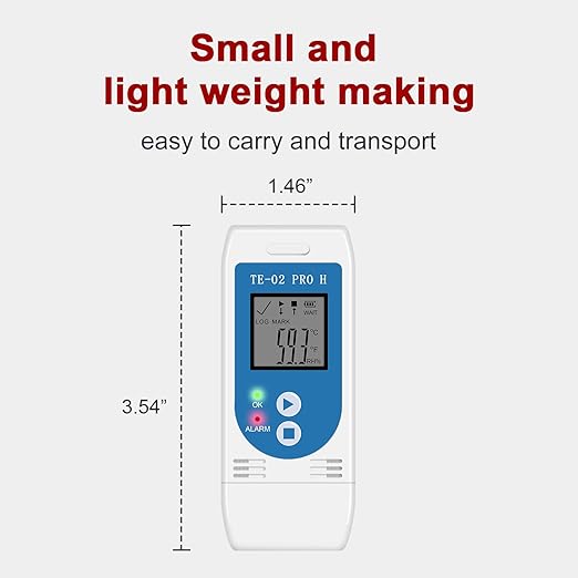 AP003-TE-02PRO-H 5PCS Temperature Humidity Data Logger, Multi-Use USB Temperature Recorder with 32000 Readings Vaccine Fridge Auto PDF & CSV Reports, LED Alert Indicator, Calibration Certified