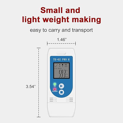 AP003-TE-02PRO-H 5PCS Temperature Humidity Data Logger, Multi-Use USB Temperature Recorder with 32000 Readings Vaccine Fridge Auto PDF & CSV Reports, LED Alert Indicator, Calibration Certified