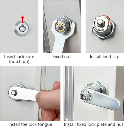 Uenhoy 4 Pack Tubular Cam Lock 1 Inch Cabinet Cam Lock Set for Tool Box, File Cabinet, Mail Box, Vending Machine, ATM, Keyed Different