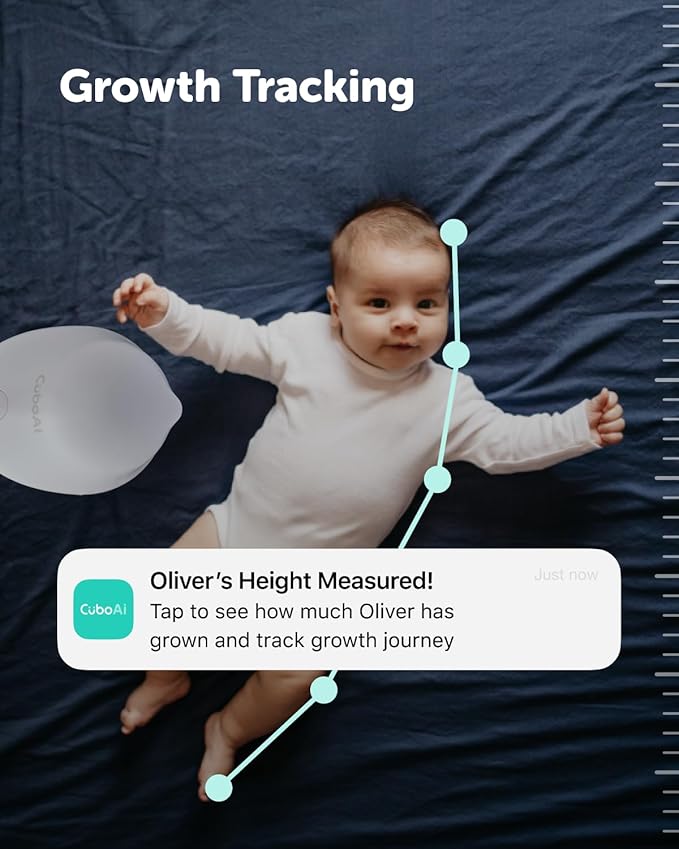 CuboAi 2025 New Model Smart Baby Monitor 3: Sleep Safety Alerts for Covered Face Rollover, 2.5K QHD Night Vision WiFi Camera, 2-Way Audio, Humidity Sensor, Lullabies. App Control (Floor Stand Set)