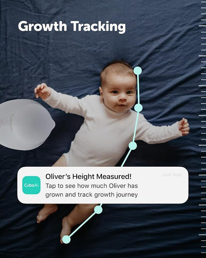 CuboAi 2025 New Model Smart Baby Monitor 3: Sleep Safety Alerts for Covered Face Rollover, 2.5K QHD Night Vision WiFi Camera, 2-Way Audio, Humidity Sensor, Lullabies. App Control (Floor Stand Set)