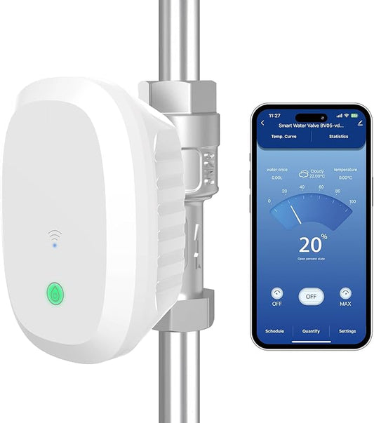 FRANKEVER DN25 Smart Water Valve 1″ Smart Water Management System WiFi Remote Control Faucet Timer for Hose, Sprinkler Water Timer Auto Watering for Plants,Compatible with Alexa,Google