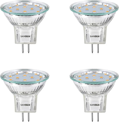 3W MR11 LED Landscape Light Bulbs, Low Voltage 12V 20W Halogen Replacement for Outdoor Landscape Spotlight and Indoor Track Light, GU4 Bi-Pin Base, Soft White 3000K, Non-Dimmable, (Pack of 4)