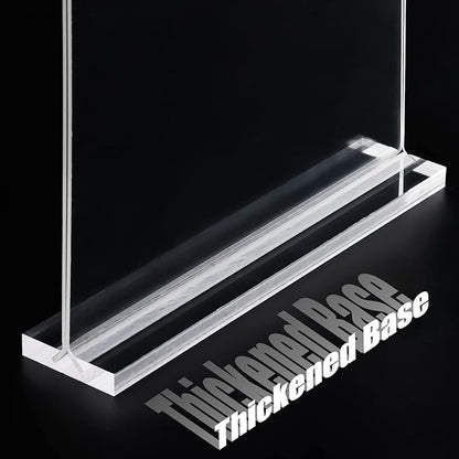 6pack Acrylic Sign Holder 8.5 X 11, Vertical T Shape Clear Plastic Menu Holder, Unbreakable Table Sign for Restaurant, Office, School, Store and Home Use