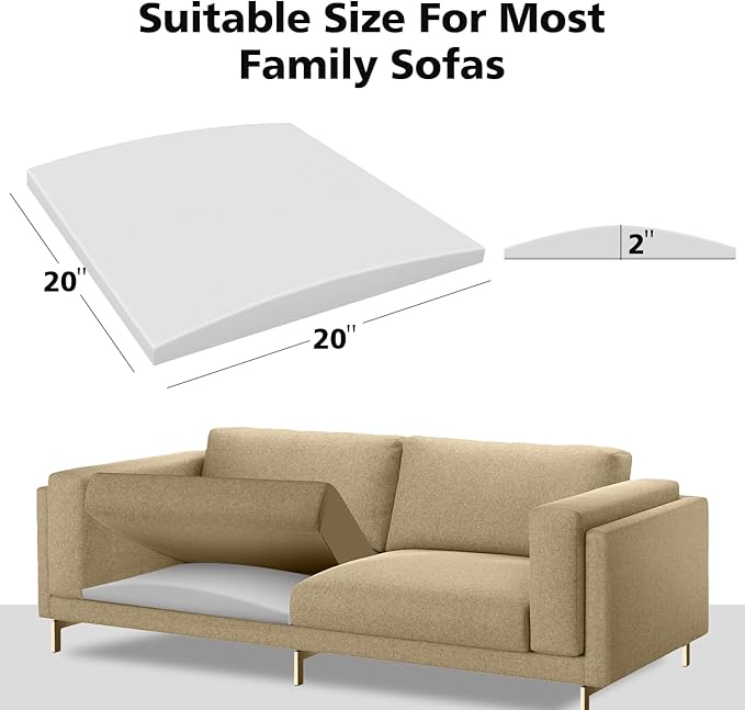 Couch Cushions Support for Sagging Seat -20"X 20"Curved Foam Sofa Cushion Support Board,Grey Couch Supporterfor Under The Cushions,Set of 3