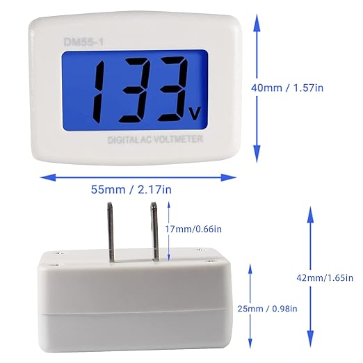 Aobao 2pcs Plug in Volt Meter, Flat US Plug AC 80-300V LCD Digital Voltmeter Voltage Test Monitor AC 110V 220V Voltage Meter for Household Plug into Outlet to Measure Voltage