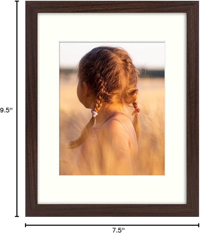 Golden State Art, 11x14 Picture Frame with Mat for 8x10 - High Definition Glass Wall Mounting Horizontal Vertical Display (Brown, 1 Pack)