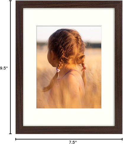 Golden State Art, 11x14 Picture Frame with Mat for 8x10 - High Definition Glass Wall Mounting Horizontal Vertical Display (Brown, 1 Pack)