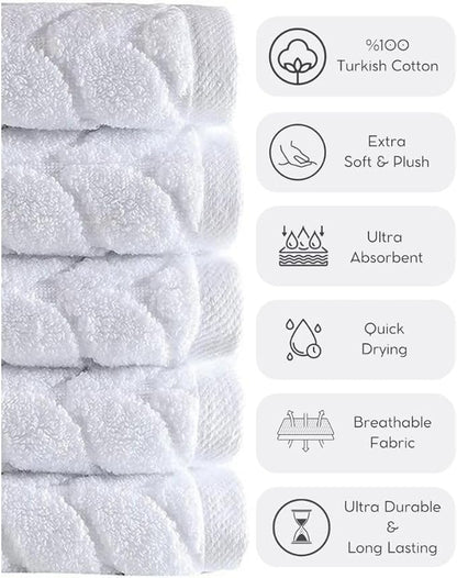 BAGNO MILANO Turkish Bath Towels, Soft Plush Jacquard Luxury Bath Towels, Quick Dry Towel Set (Grey, Bath Sheet)