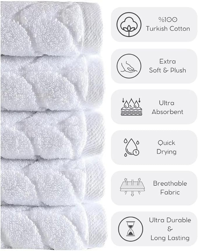 BAGNO MILANO Turkish Bath Towels, Soft Plush Jacquard Luxury Bath Towels, Quick Dry Towel Set (Aqua Green, Bath Sheet)
