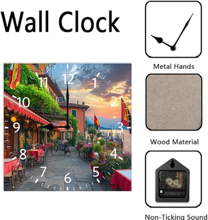 10 in Italy -291 Wood Wall Clock – Digital Time Display, Smart Home Compatible for Bedside or Workspace