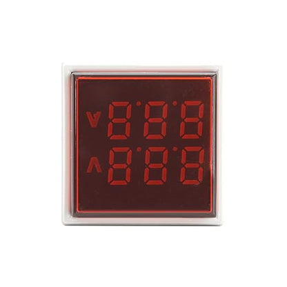 LED Voltage Display Panel Mount Volt Amp Meter, AD101-22VAMS 22mm Square Voltmeter and Ammeter, AC50-500V Voltage and 0-100A Current Meter, Red (3 Pack)