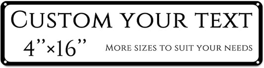 Custom Sign,street signs customized，Double-sided reflective,Aluminum Weatherproof Metal Sign Multiple Sizes, Customize for shops, Business, Workplace, office, Home, Delivery Signs(4 * 16 Inch)