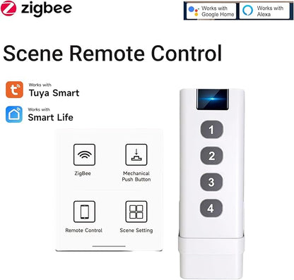 Zigbee 3.0 Smart Remote Button - 4-Mode Smart Controller, Works with Tuya Smart (Zigbee Hub Is Required)