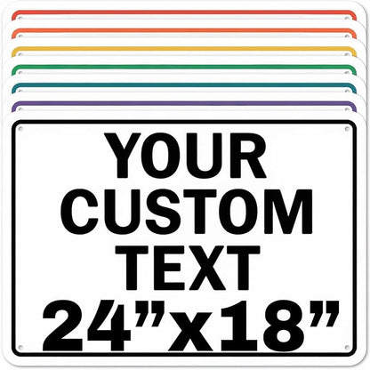 Custom Aluminum Signs – Personalized Weatherproof Metal Signs for Indoor & Outdoor Use – Multiple Sizes – Add Text/Logo – Optional Reflective & Double-Sided Printing – for Home, Business, Hazard, Garden, Door & Commercial Use (Rectangle 2, 24x18inch)