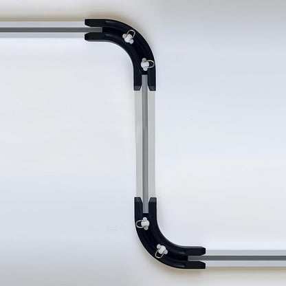 90° Curved Connectors for Track Curtains Ceiling Mount/Wall Mount, Ceiling Track for Curtains, Room Divider Curtains Tracks（Black 2PCS）.