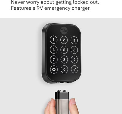 Yale Assure Lock 2 with Wi-Fi – Black Suede Smart Lock for Front Door with Keypad, App Control, Backup Key, and Deadbolt – Secure Keyless Entry Door Lock, YRD450-WF1-BSP