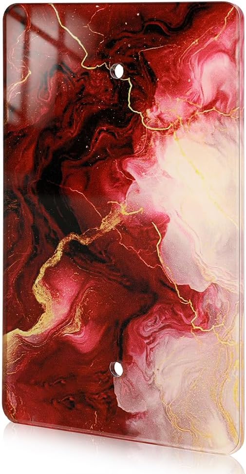 Rich Burgundy Marble Acrylic Wall Plates Blank Wall Plate Light Switch Cover Plate Blank Wall Plate Decorative Acrylic Light Switch Cover