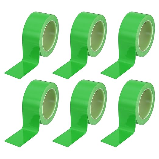 PATIKIL Floor Marking Tape 2 Inch x 110 Ft, 6 Pcs Self-Adhesive Warning Safety Tape Caution Stripe for Walls Floors Pipes Equipment Outdoor, Green