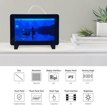 OSOYOO 7 inch DSI Touch Screen 720×1280 IPS Display, DSI Power & Video (No Extra Cables), Portrait/Landscape Rotatable Bare Screen for Raspberry Pi4B/3B+/3B/3A+/5