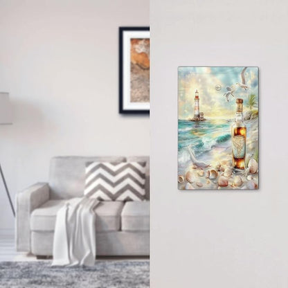 Light Switch Cover Plate Beach Ocean Lighthouse Seashells 1 Gang No Device Blank Electrical Wall Plates Faceplate Decorative Switch Plate For Bed Room Living Room Decor