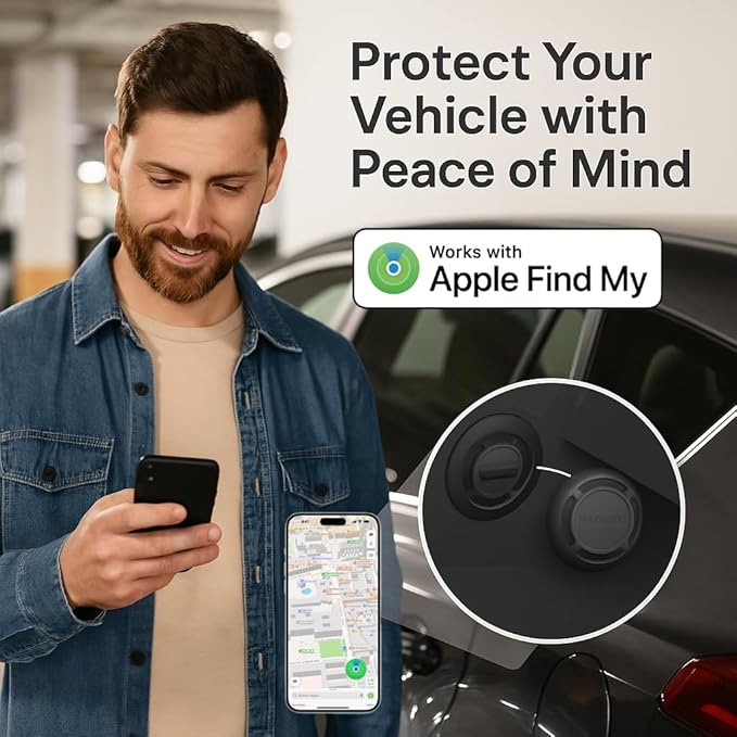 Magnetic Hidden GPS Tracker for Vehicles – Long Battery Life, No Subscription, Car Tracker Device Hidden (iOS Tracker)