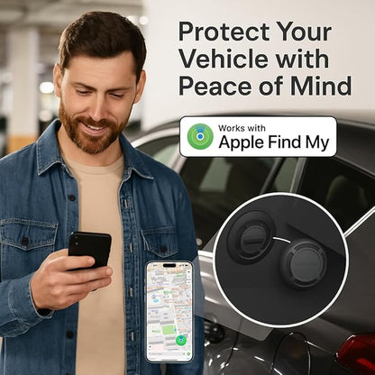Magnetic Hidden GPS Tracker for Vehicles – Long Battery Life, No Subscription, Car Tracker Device Hidden (iOS Tracker)