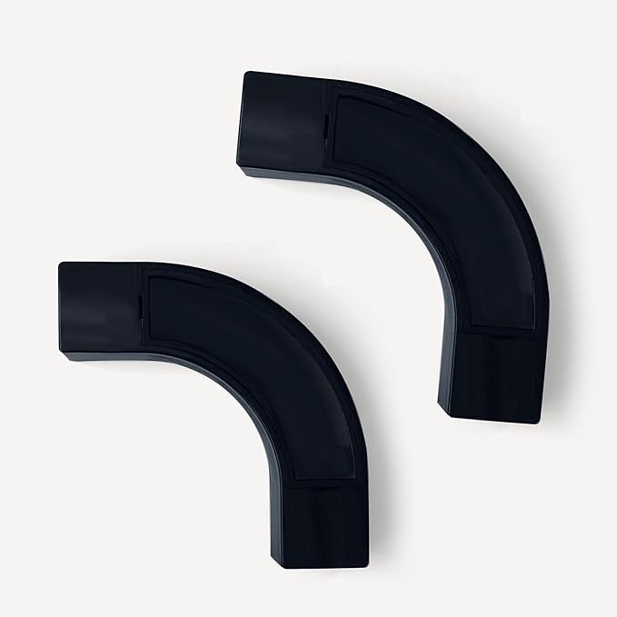90° Curved Connectors for Ceiling Curtain Track, Ceiling Track for Curtains, Track Curtains Ceiling Mount/Wall Mount, Room Divider Curtains Tracks（Black 2 PCS）.