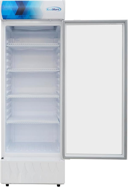 KoolMore KM-MDR-1GD-12CWH 24 in. One-Door Commercial Merchandiser Refrigerator in White,12 cu. ft. ETL Listed for Safety and Sanitation