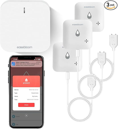 Water Leak & Level Detector 2-in-1 (3 Pack) - 90dB Alarm with Instant App Alerts, IP66 Waterproof, Water Leak Detector for Home with 1m (3.28ft) Sensing Cable(Support 2.4G)