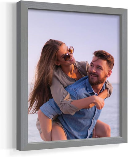 Renditions Gallery 8X10 Custom Photo Prints with Real Wood Picture Frames. Create Personalized Photos with Peel & Stick Photo Frames. Single, Gray Frame