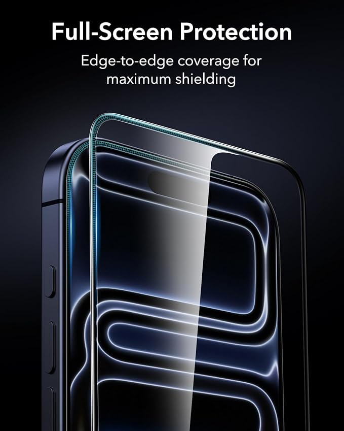 ESR 3 Pack 9H+ Glass for iPhone 17 Pro Screen Protector, [Military-Grade Shatterproof], with AR Anti-Reflective Technology, Armorite Ultra-Tough Tempered Glass with Ultra Fit Tray