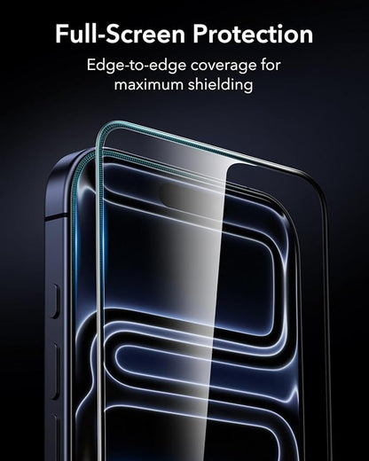 ESR 3 Pack 9H+ Glass for iPhone 17 Pro Screen Protector, [Military-Grade Shatterproof], with AR Anti-Reflective Technology, Armorite Ultra-Tough Tempered Glass with Ultra Fit Tray
