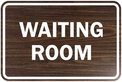 Signs ByLITA Classic Framed Waiting Room (Walnut) - Medium 2 Pack