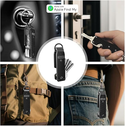 Key Organizer Men's Keychains with Smart Tracker, Key Finder, Compact Key Holder -Minimalist Key Case Metal Car Key Chain