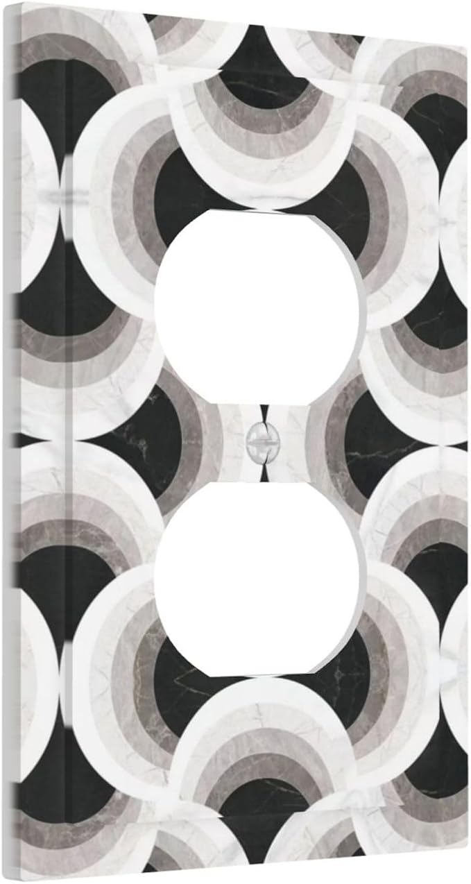 Abstract Art Marble Duplex Outlet Decorative Light Switch Covers Electrical Faceplate Switch Plates for Bathroom Kitchen Home