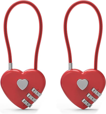 Small Combination Padlock, Cable Locks with Combination, Cute Padlock with Number, Combo Cable Lock for Luggage, Suitcase, Gym Locker, Backpack Zipper, Bag, Toolbox, Helmet, Travel Safe