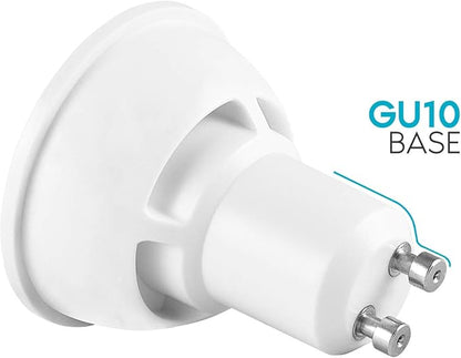 LUXRITE MR16 GU10 LED Bulbs Dimmable, 50W Halogen Equivalent, 5000K Bright White, 500 Lumens, 120V Spotlight LED Bulb GU10, Enclosed Fixture Rated, Perfect for Landscape or Home Lighting (12 Pack)