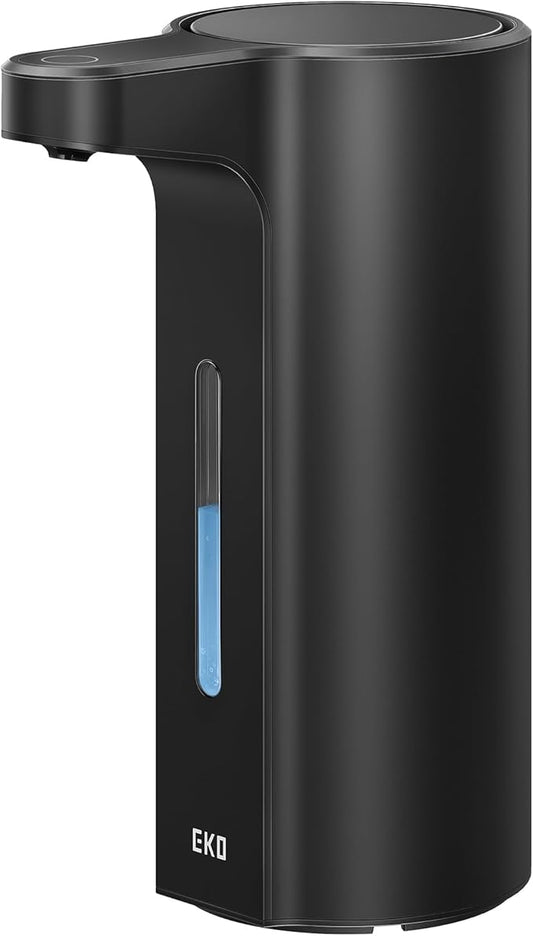 EKO Aroma Pro 13.5 fl oz Touchless Automatic Liquid Soap Dispenser, Rechargeable Hand & Dish Soap Dispenser for Bathroom and Kitchen, Waterproof, Adjustable Volume Control (Matte Black)