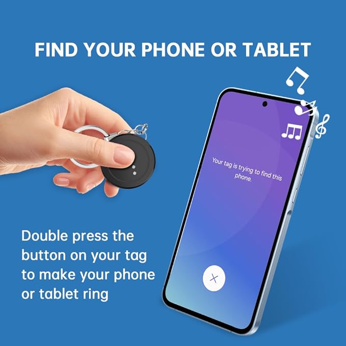 SmartTags for Samsung - Bluetooth Tracker Works with Samsung SmartThings, Item Locator for Keys, Wallet, Luggage, Pets, IP65 Water-Resistant, CR2032 Replaceable Battery, 2PCS (NOT for iOS or Huawei)