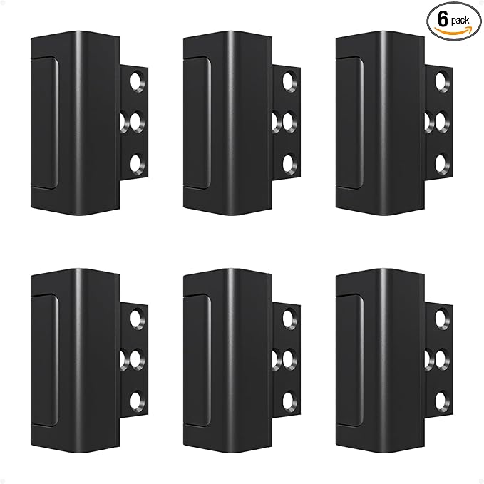 6Pack Home Security Door Reinforcement Lock Childproof, Door Locks for Kids Safety, Door Lock Latch Stopper for Front Door Inside Top of Door, Aluminum Construction Finish