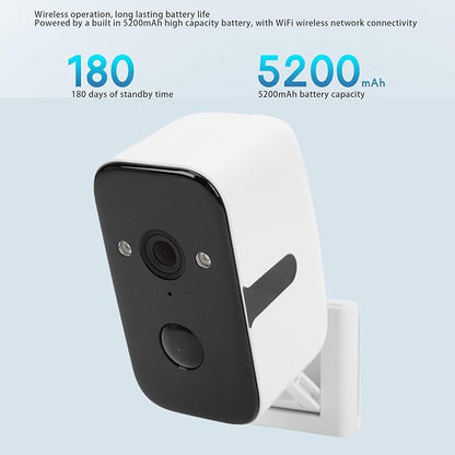 Pan Tilt Security Camera, 2K HD with Magnetic Mount, Wireless WiFi and No Monthly Fee, 5200mAh Battery for Easy Indoor Outdoor Installation