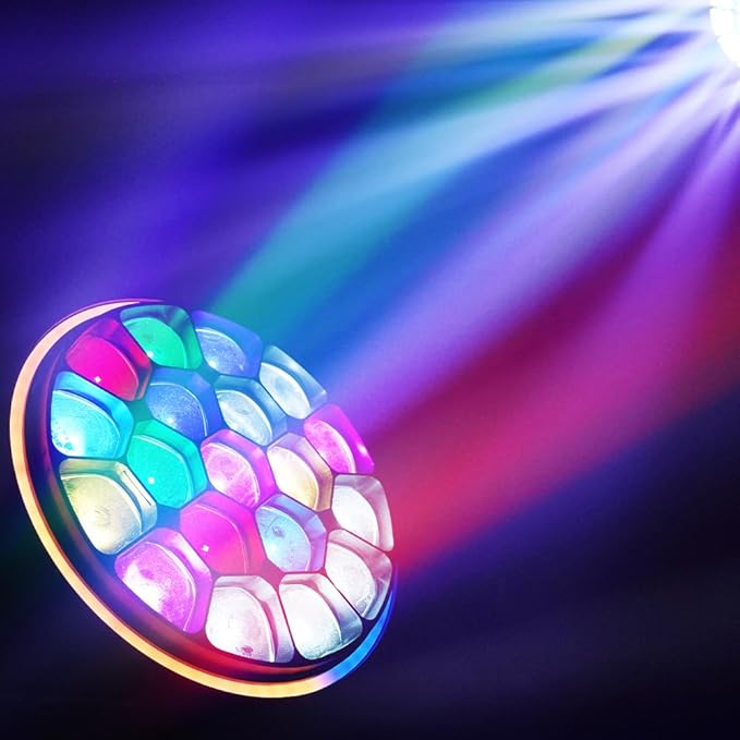 SHEHDS 19x40W LED Moving Head Light, RGBW LED Stage Light with RGB Ring Effects, with Zoom, Beam Effect, 360° Rotation, for Outdoor Concert Performance, Theater, School Show