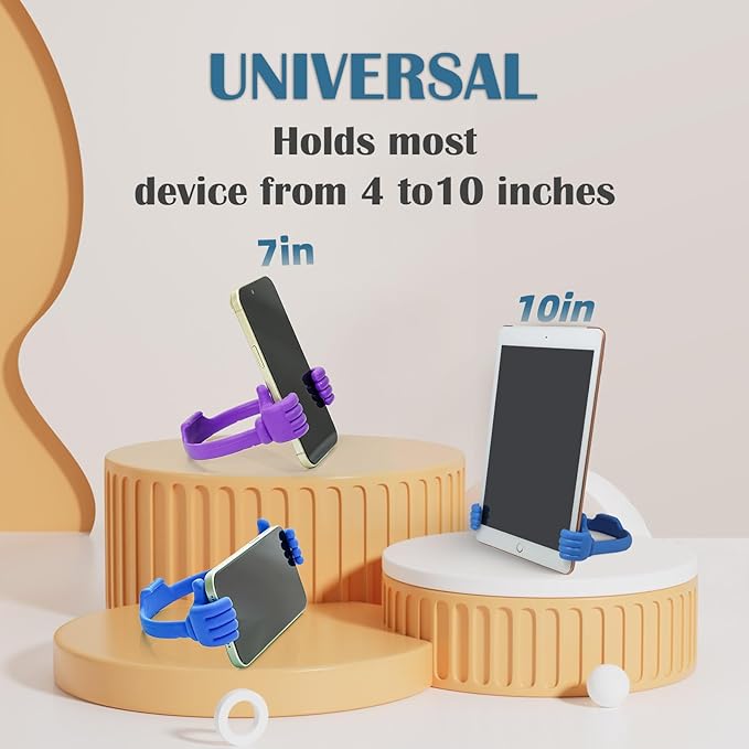 Honsky Cell Phone Stand Holder 2-Pack,Thumbs Up Lazy Phone Stand,Universal Adjustable Flexible Dock for All Phones & Tablets,Cute Stocking Stuffer Gift for Teen Girls,Black